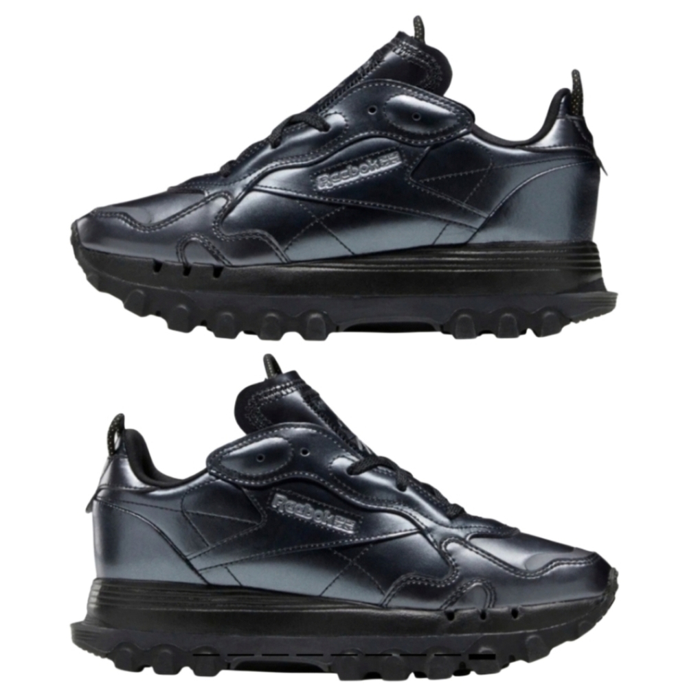 Cardi B Classic Leather Women's Shoe black/dark sliver  Reebok × Cardi B